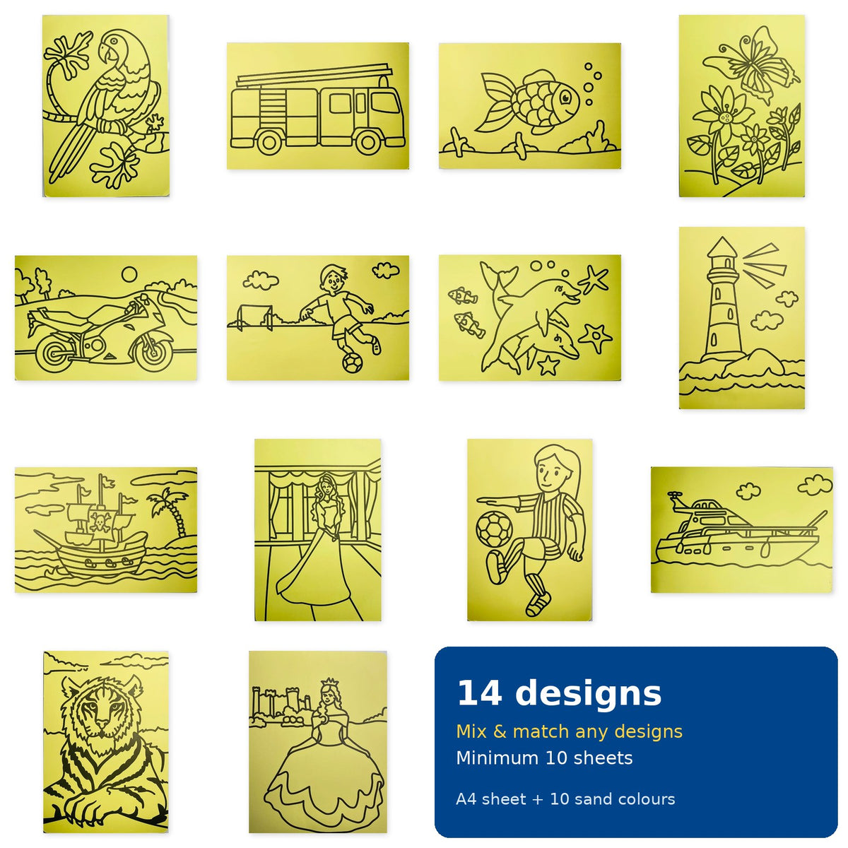 Stationery Box Sand Art - all 14 designs