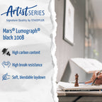 STAEDTLER Mars Lumograph Black 100B Drawing Pencil — Single, Choose Your Grade