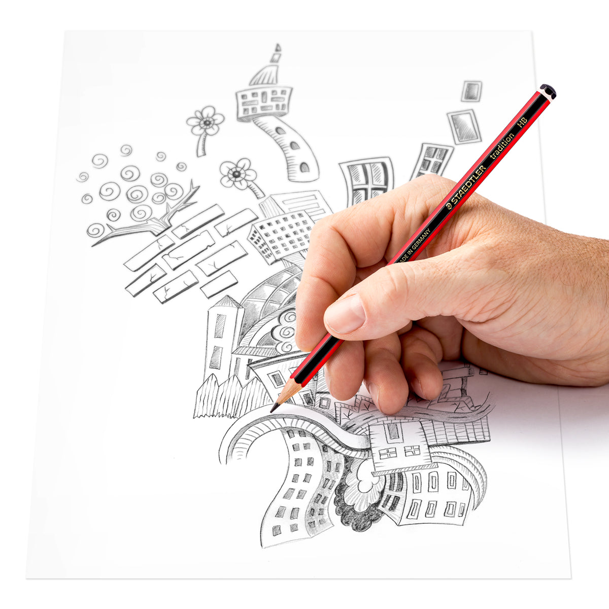STAEDTLER tradition 110 Sketching Set — 6 Pencils, Eraser & Sharpener