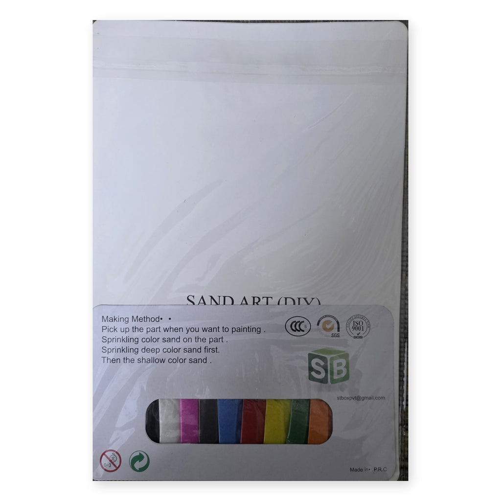 Stationery Box Sand Art pack - sheet with 10 colour sand packets
