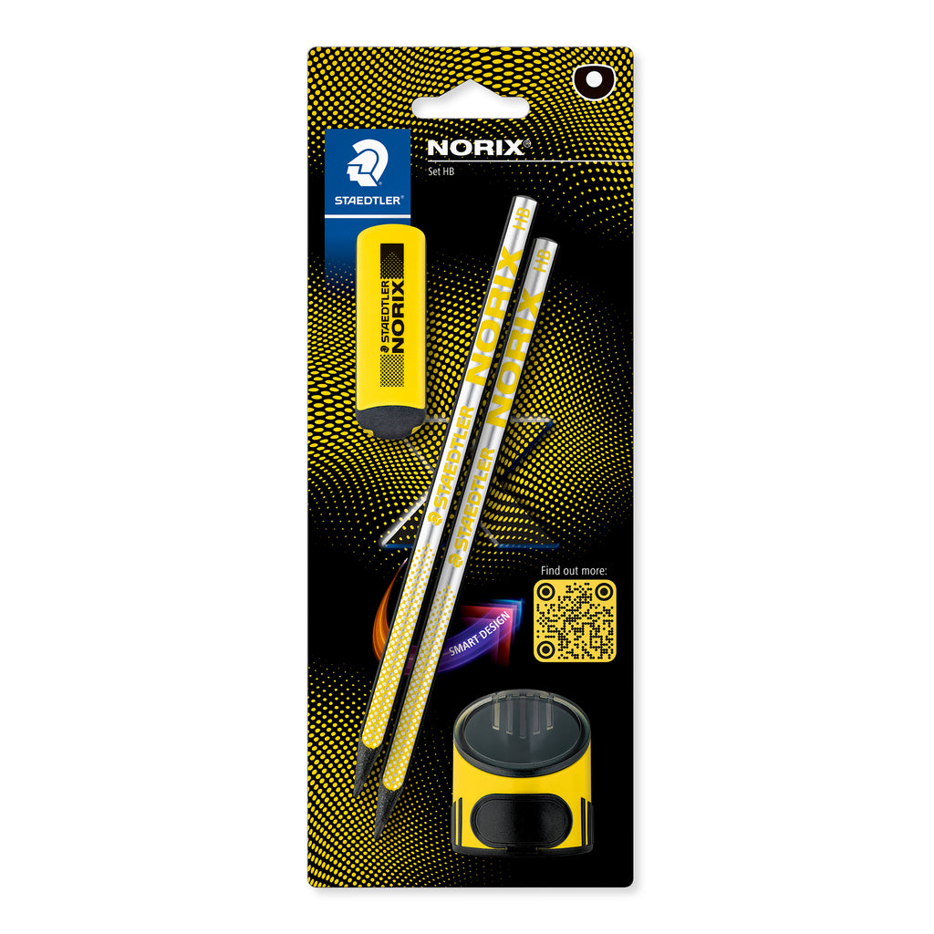 STAEDTLER NORIX 181 Pencil Set — 2 HB Pencils, Eraser & Sharpener