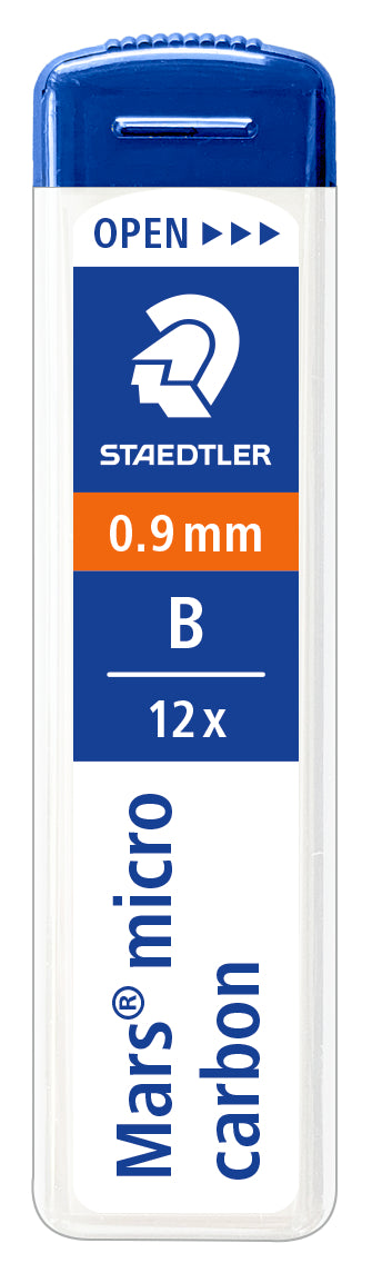 STAEDTLER Mars micro carbon Leads 250 — 0.9 mm, Tube of 12