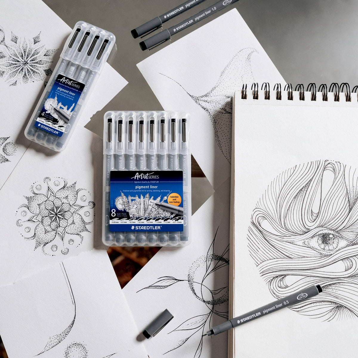STAEDTLER Pigment Liner 308 — Black, Single