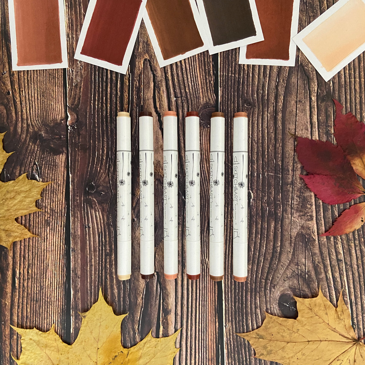 Bruno Visconti Sketch&Art Double-Sided Alcohol Markers "Terracotta" — 6 Colours