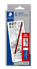 STAEDTLER tradition 110 Sketching Set — 6 Pencils, Eraser & Sharpener