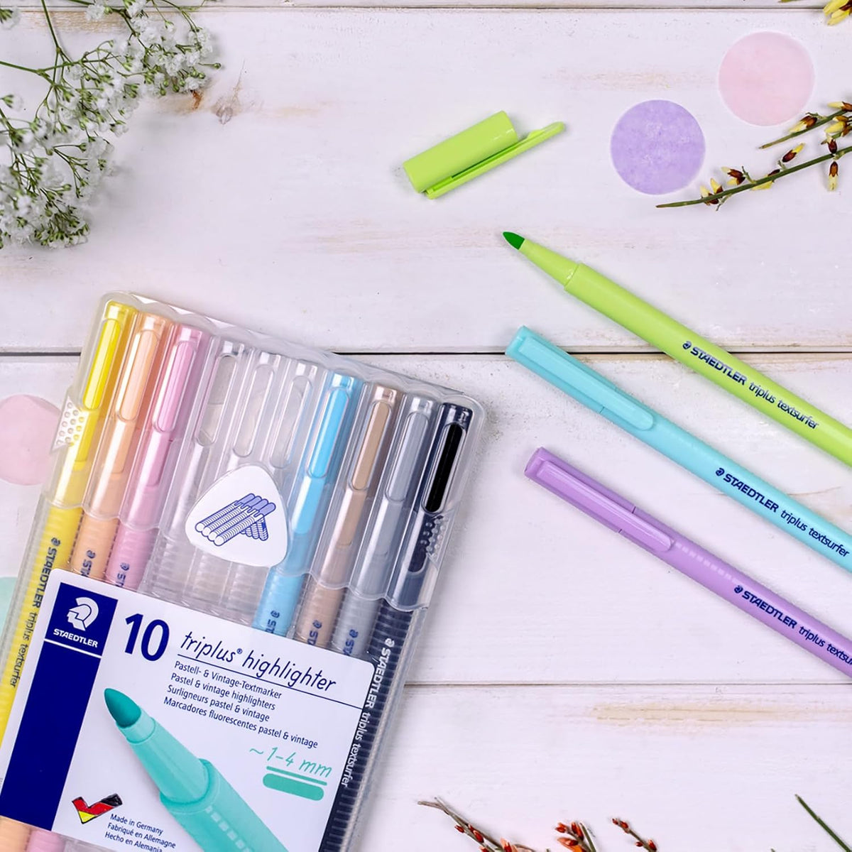 STAEDTLER Triplus Textsurfer Highlighter Set — 10 Pastel Colours