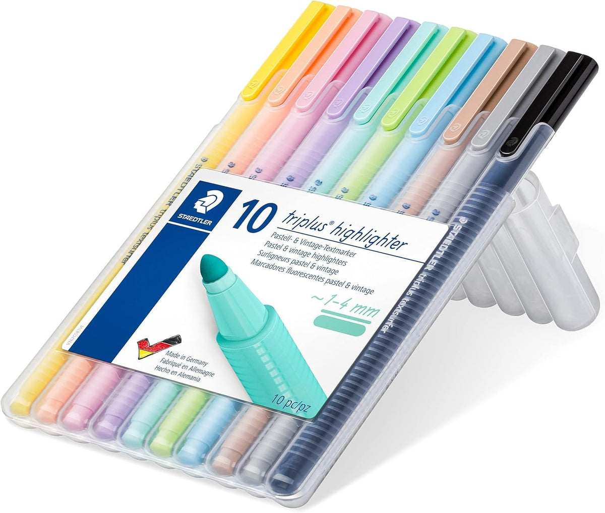 STAEDTLER Triplus Textsurfer Highlighter Set — 10 Pastel Colours