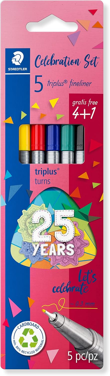 STAEDTLER Triplus Fineliner Set — 4+1 Colours