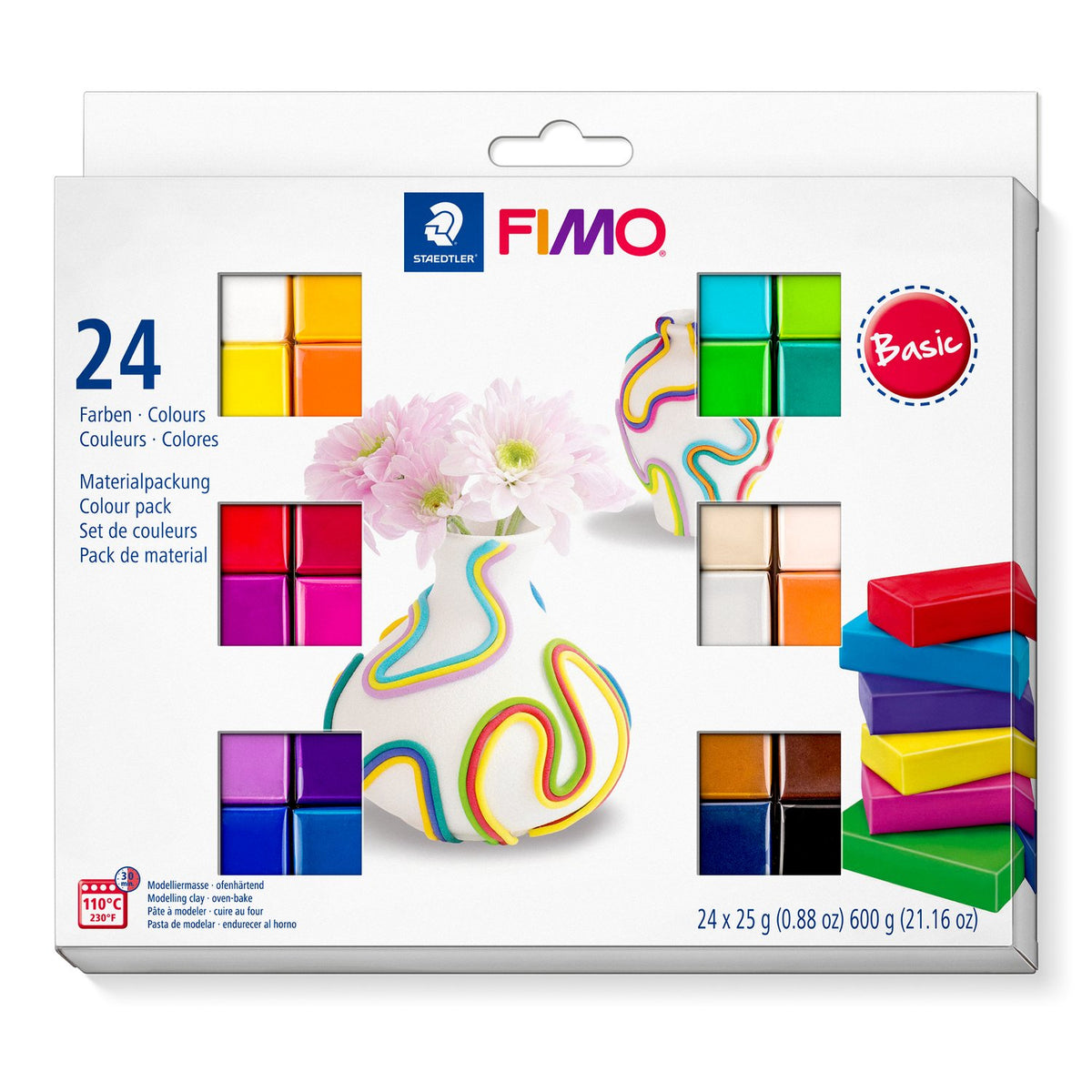 STAEDTLER FIMO Oven-Bake Clay — Basic Set of 24