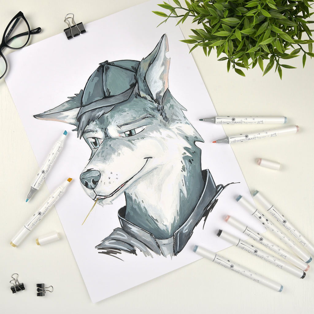 Bruno Visconti Sketch&Art Double-Sided Alcohol Markers "Terracotta" — 6 Colours