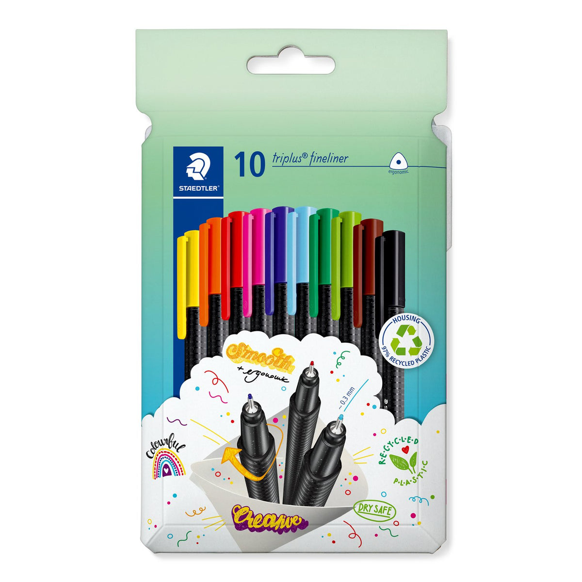 STAEDTLER Triplus Fineliner Set — 10 Colours