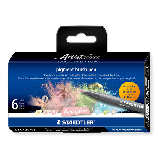 STAEDTLER Pigment Brush Pen Set of 6 - Pastel Colors