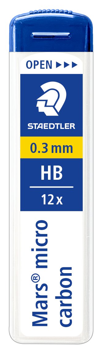 STAEDTLER Mars micro carbon Leads 250 — 0.3 mm HB, Tube of 12