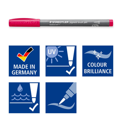 STAEDTLER Pigment Brush Pen Set of 6 - Yellows & Oranges