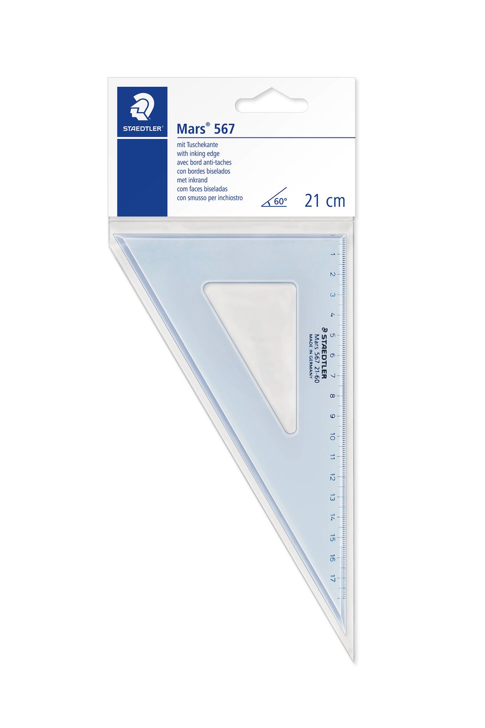 STAEDTLER Mars Set Square 567 — 60°/30°, 21 cm