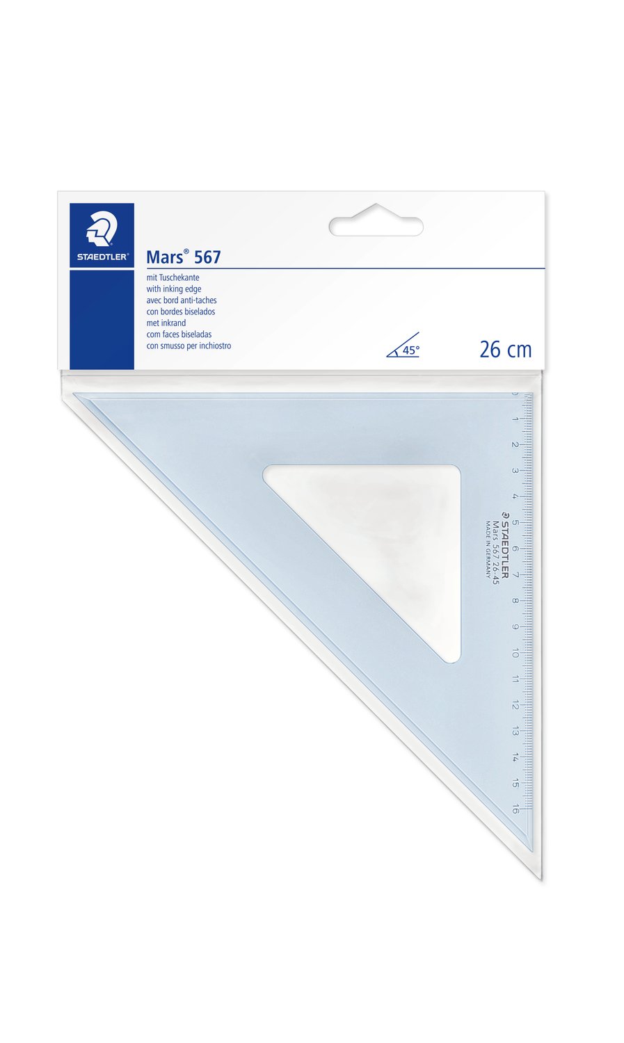 STAEDTLER Mars Set Square 567 — 45°, 26 cm