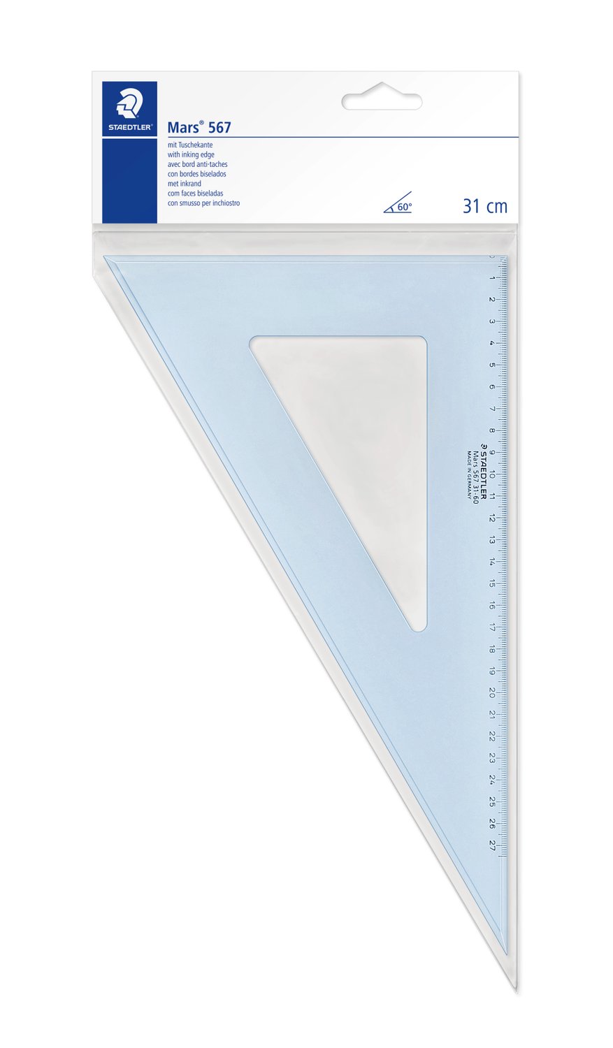 STAEDTLER Mars Set Square 567 — 60°/30°, 31 cm