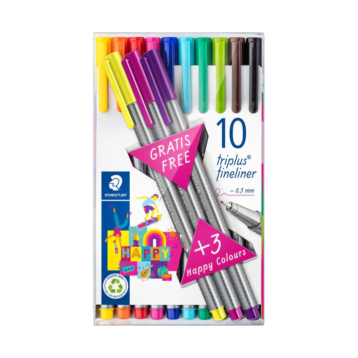 STAEDTLER Triplus Fineliner Set — 10+3 Colours