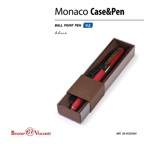 Bruno Visconti Monaco Ballpoint Pen — Red Soft-Touch, in Gift Box