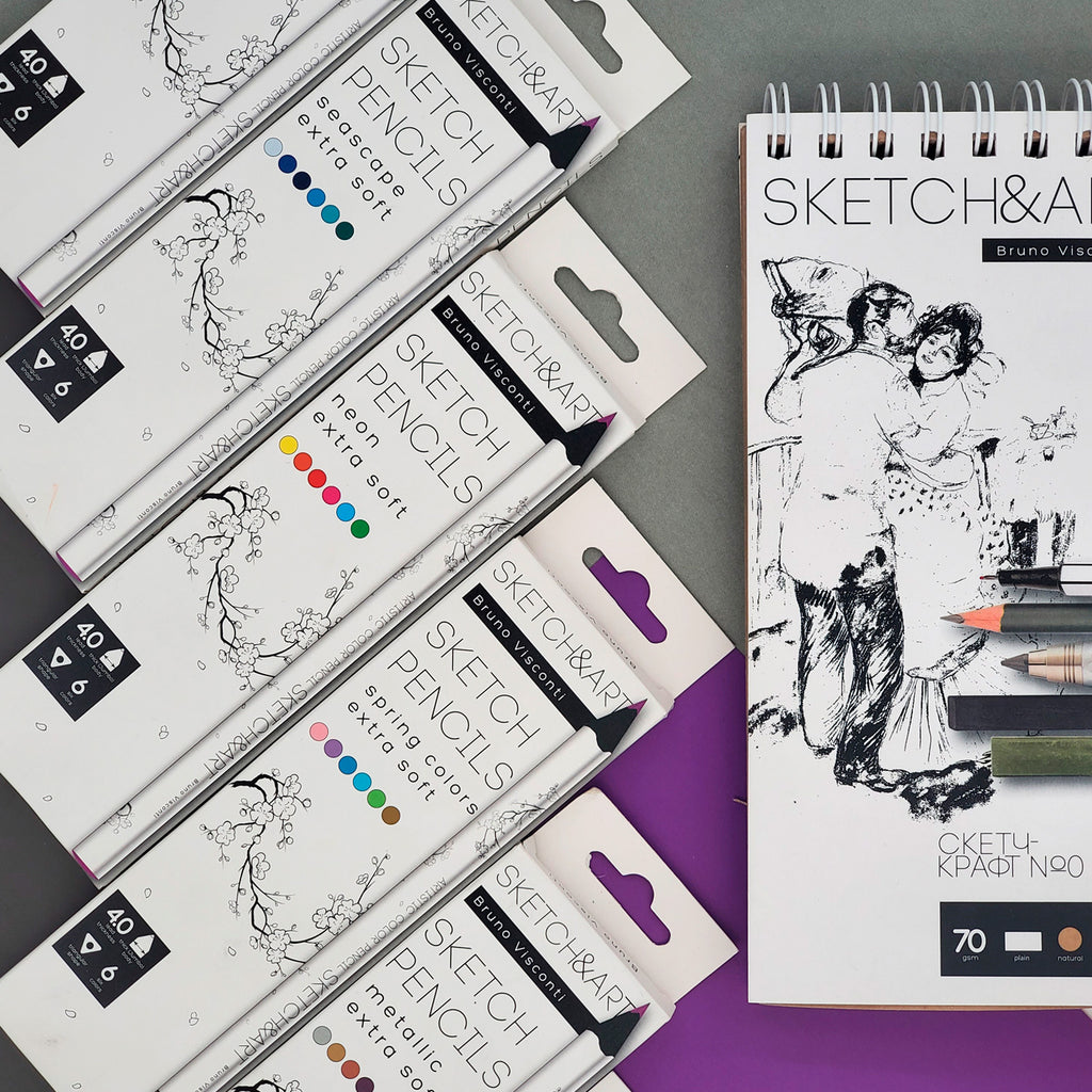Bruno Visconti Sketch&Art Jumbo Colour Pencils — 6 Colours