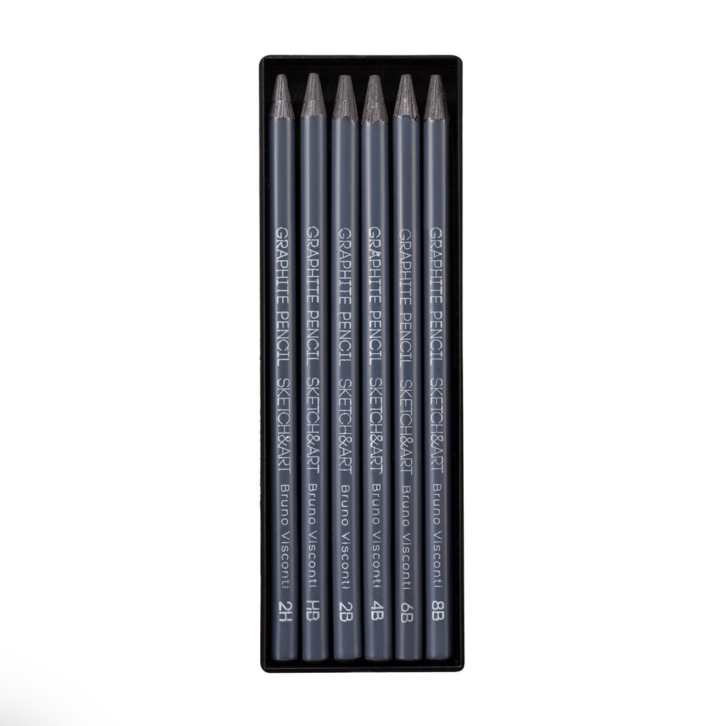 Bruno Visconti Sketch&Art Woodless Graphite Pencils — Set of 6 (2H–8B)