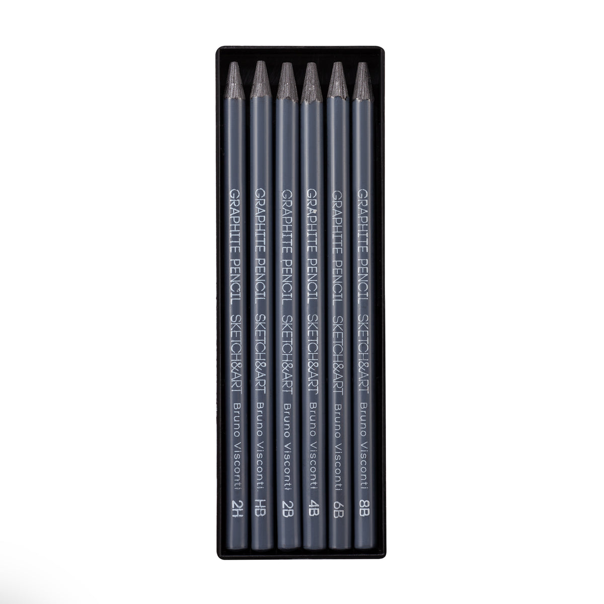 Bruno Visconti Sketch&Art Woodless Graphite Pencils — Set of 6 (2H–8B)