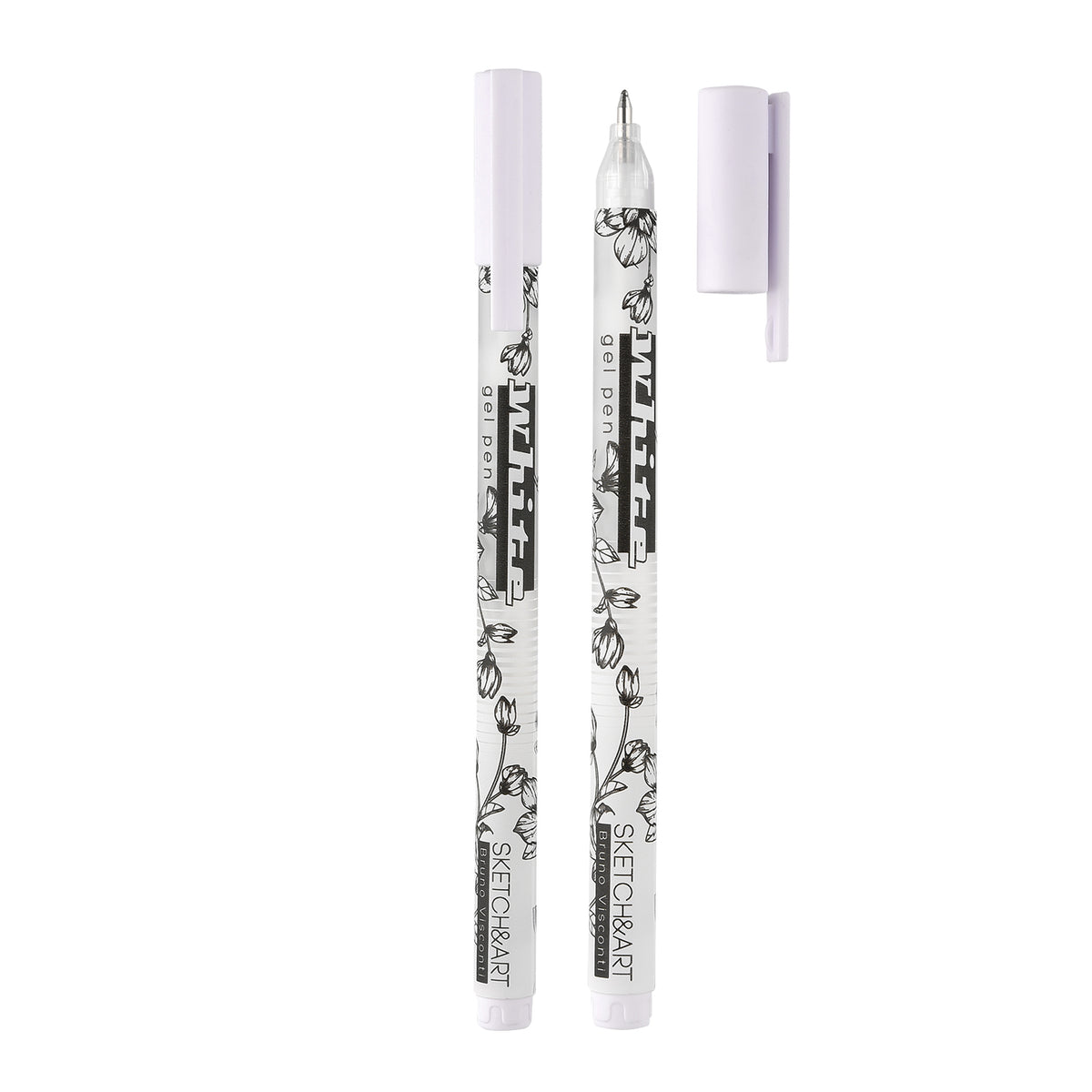 Bruno Visconti Sketch&Art White Gel Pens — Set of 2 (0.8 mm & 1.0 mm)