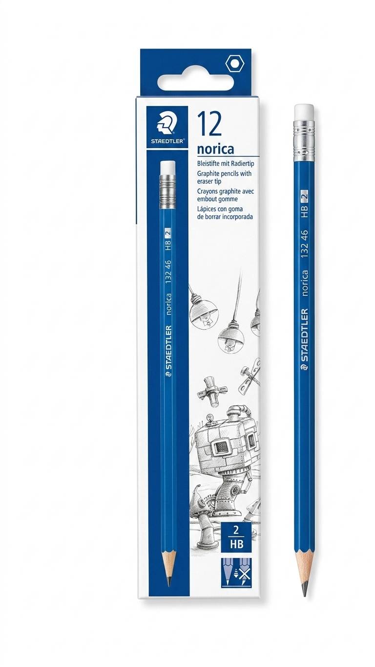 STAEDTLER Norica HB Pencil with Eraser — Pack of 12