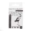 Bruno Visconti Sketch&Art Compressed Graphite Sticks — Set of 3 (8B, 10B, 12B)