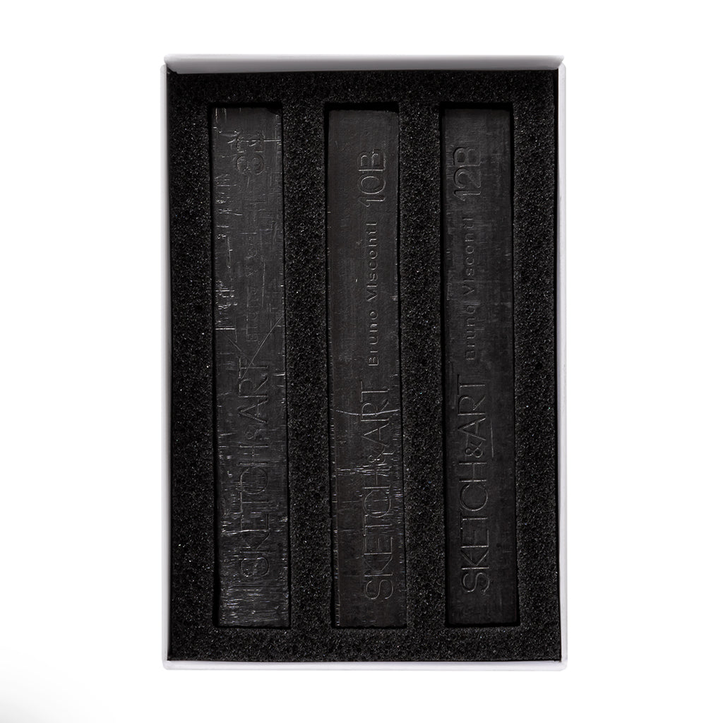 Bruno Visconti Sketch&Art Compressed Graphite Sticks — Set of 3 (8B, 10B, 12B)